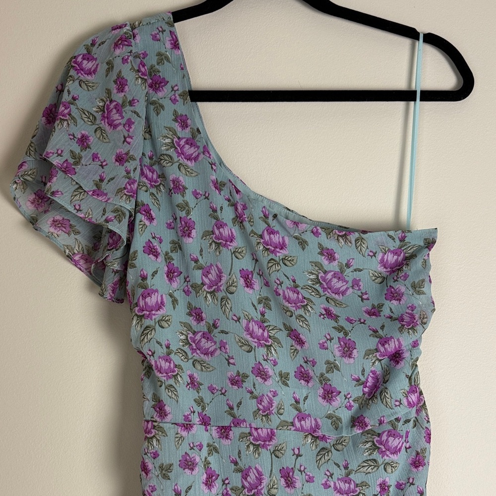 Astr Women's Pink Green One-Shoulder Asymmetrical Dress Size M - Picture 3 of 16